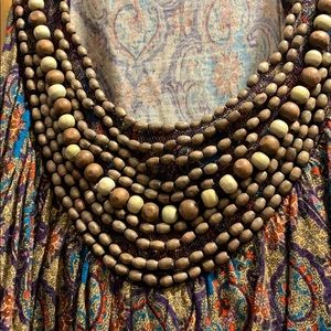 Tank top with wooden beading